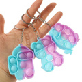 Günstiger Preis Einfacher Dimple Silicon Knöpfe Schlüsselbundspielzeug Poping Zappel Blase Push Sensory Key Chain